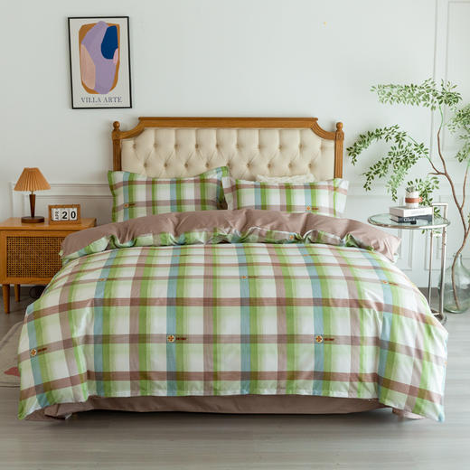 红蜻蜓 亲肤棉四件套-沁爽格韵 HQT-TJ8107  200*230cm 商品图0