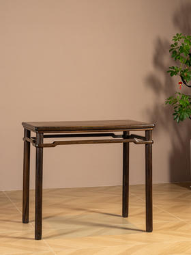 清早期	紫檀圆包圆罗锅枨画桌