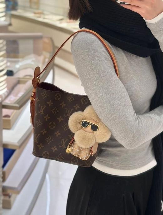 （原单芯片版本） LOUIS VUITTON ALL IN BB 老花印花可拆卸拉链内袋 Monogram 涂层帆布-单肩手提包-小号-女款-棕色! 商品图9