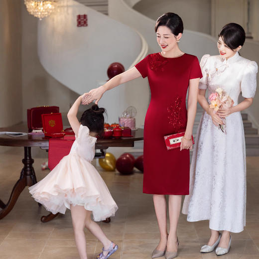 LHS 1043高级感喜婆婆旗袍妈妈婚礼国潮婚宴装结婚喜服气质 商品图1