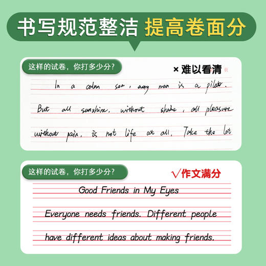 墨点衡水体英语字帖高中高考英语练字帖高分英语作文高考英语3000单词词汇衡水体英文字帖高中生英语临摹字帖英文练字帖练字备考 商品图2