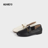和诚行2025秋季新款时尚圆头金属扣舒适平底乐福鞋0810272 商品缩略图2