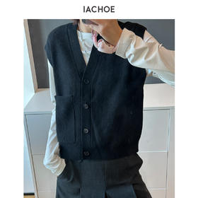 棉仓3661599003- v领羊毛马甲