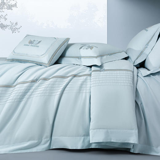 自然醒160支长绒棉磨毛高端绣花四件套100%纯棉床单被套秋冬季家纺床品GDS 商品图3