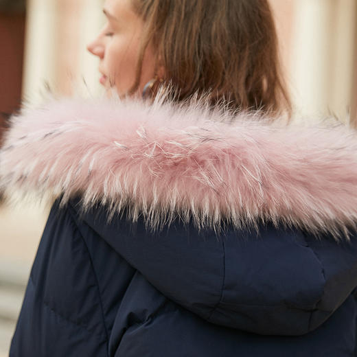 欧芮儿冬女2019新款百搭大毛领羽绒服女中长款保暖加厚外套 商品图2