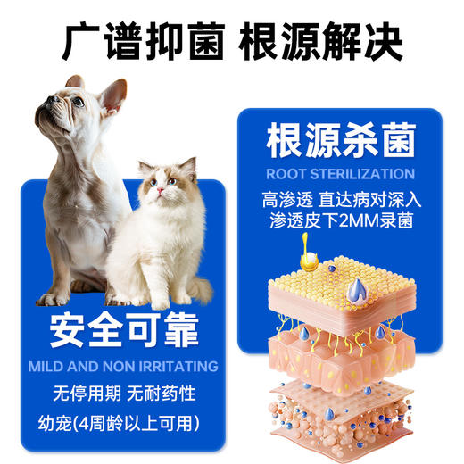 【澳龙】盐酸特比萘芬显克宁喷雾剂真菌感染狗狗猫咪宠物皮肤病猫癣药 皮肤喷剂1支 商品图2