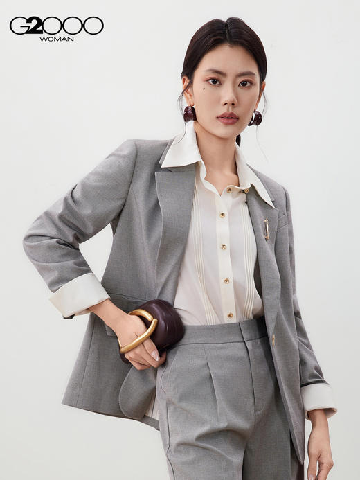 G2000【配送襟针/舒适弹性/商场新款】女装FW25商务通勤正装西服56212065 商品图0
