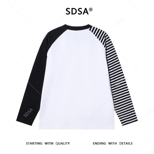 T4734SDSA男士秋冬新款痞帅男装韩版撞色拼接圆领长袖T恤百搭舒适上衣 商品图5