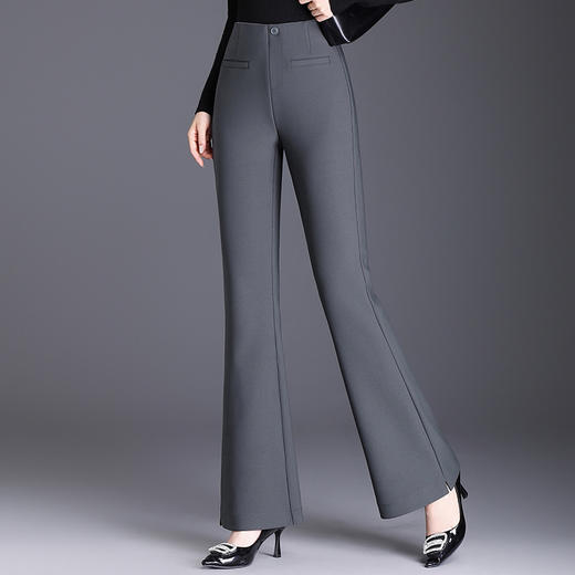 QYM 9572-Y时尚微喇叭西装裤修身高腰垂感休闲裤 商品图0