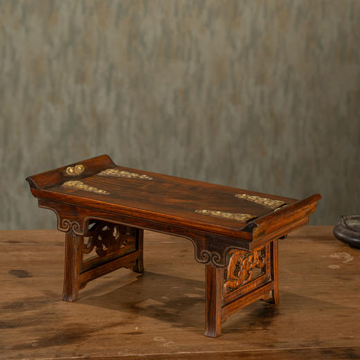 清	黄花梨嵌玉云纹案中案摆件 商品图1