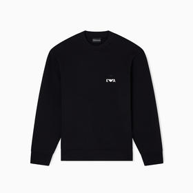 EMPORIO ARMANI 阿玛尼 男士 EA 徽标刺绣混纺棉质长袖卫衣 黑色 EM002919 AF10013 UC001