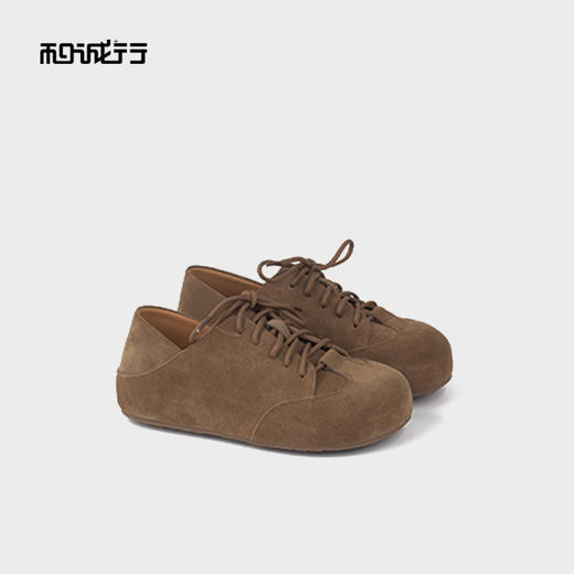 和诚行2025秋季新款时尚百搭圆头平底系带女式休闲鞋1930107 商品图4