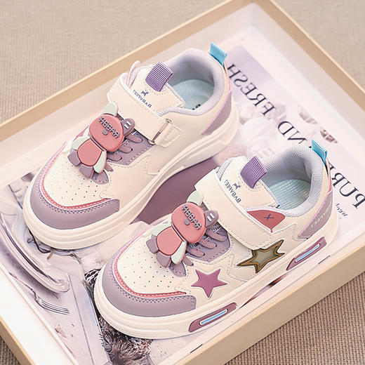 【魔术贴设计！方便宝宝穿脱】女童春季新款儿童防滑软底跑步鞋中大童男孩休闲爆款板鞋潮。ra 商品图7