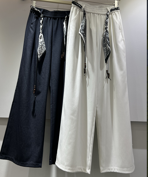 【门店同款】ENJOY秋季丝巾编织腰带阔腿裤 165593983