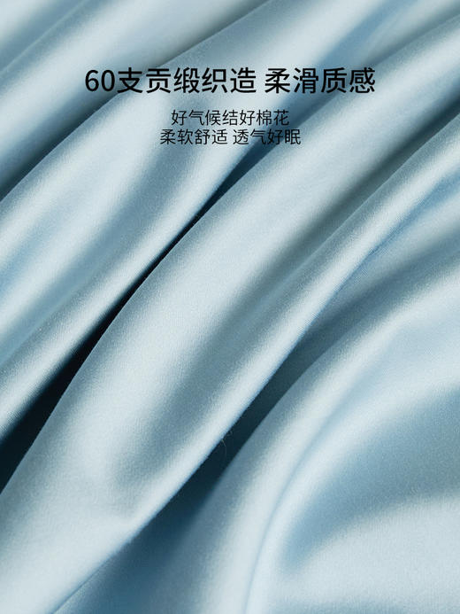 佳丽斯60支长绒棉四件套贡缎被套全棉纯棉床单笠款高级感床上用品 商品图3