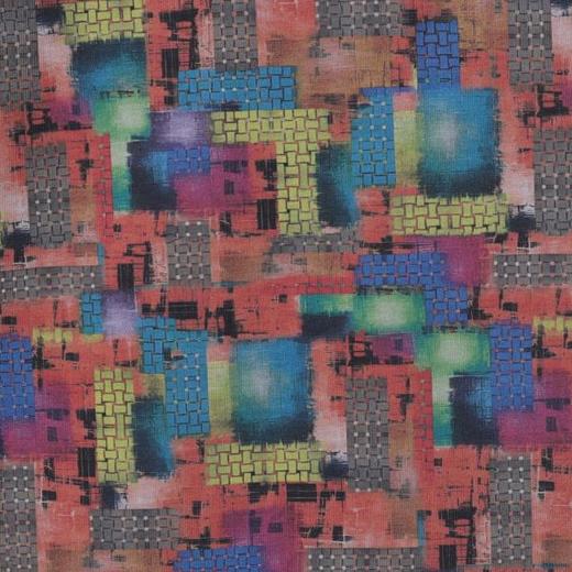 T4781SDSA男士秋冬新款痞帅男装抽象不规则色块圆领长袖T恤宽松网红款 商品图3