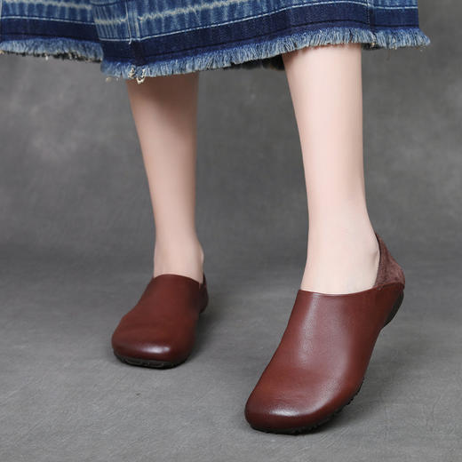 FR 85096一脚蹬牛筋底单鞋森系懒人软底软面妈妈鞋 商品图2