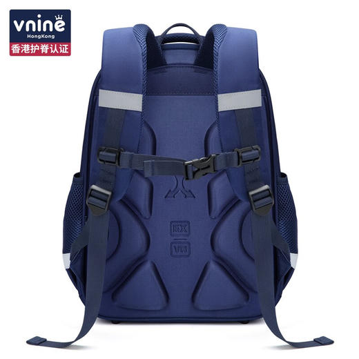 第九城（V.NINE） VCS33999 小学生书包男孩大容量多隔层高颜值减负护脊耐脏3-6年级儿童背包 剑桥蓝 商品图2