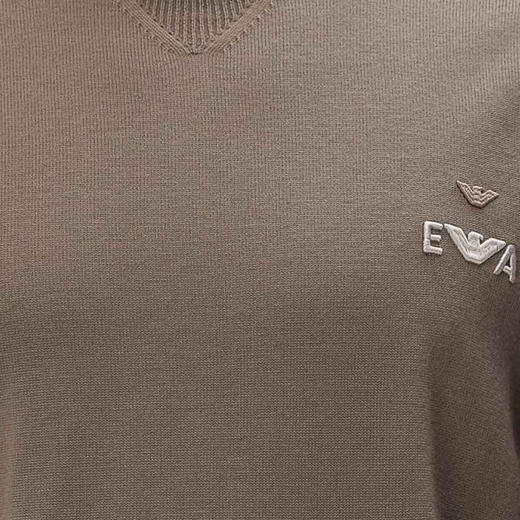 EMPORIO ARMANI 阿玛尼 男士 EA 徽标刺绣羊毛圆领长袖针织衫 驼色 EM003387 AF14697 U6189 商品图2