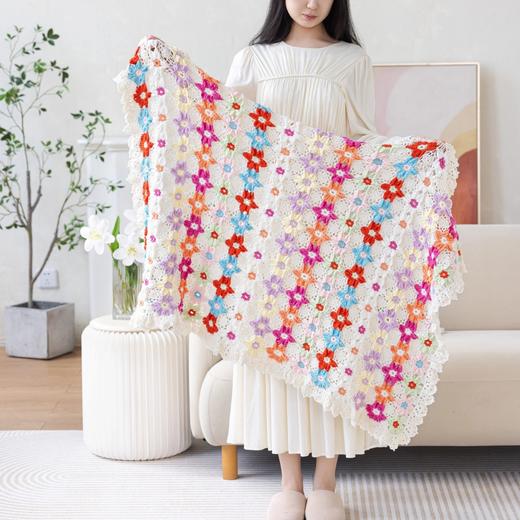 苏苏姐家花房毯子手工diy编织钩针棉线毯子毛线团自制材料包 商品图2