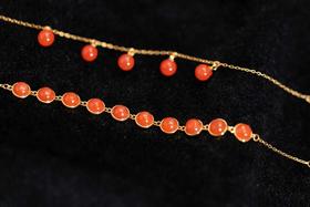 附证书【原矿川料 南红】吊坠、项链、手链、3件套。925银镀金 玫瑰金❤️天然川料樱桃红，无裂饱满，值得珍藏。玫瑰金镶嵌，特别衬大气优雅的气质【非质量问题不退换】