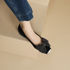 【预售5天】法式磨砂真皮水钻蝴蝶结浅口单鞋女春秋新款方头低跟百搭舒适瓢鞋YS&9993 商品缩略图4
