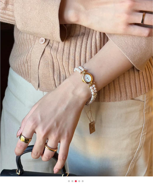 御本木Mikimoto同款双链珍珠手表贝母盘081 商品图7