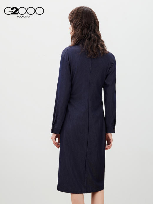G2000【舒适弹性/仿牛仔布/商场新款】女装FW25休闲长袖连衣裙56232215 商品图1