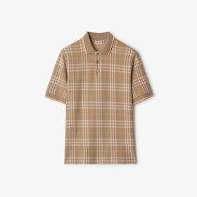 BURBERRY 巴宝莉 男士马术骑士徽标刺绣格纹棉质短袖Polo衫 格子 8110102 C3257