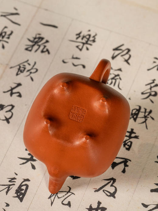 《朱泥四方传炉壶》曹安祥  传统工艺大师，中工美高级工艺美术师，紫砂艺术家 商品图4