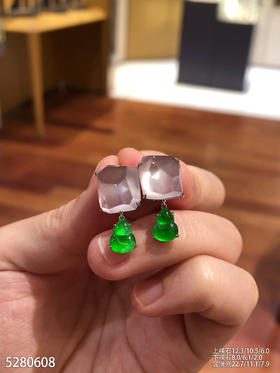 玻璃种粉紫罗兰随形耳坠【5280608】具体价格微信咨询