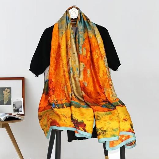 锦缎丝巾女士夏季薄款防晒披肩长款裙子护颈围巾 商品图0