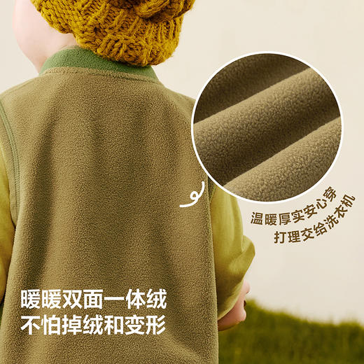 迷你巴拉男童女童马甲宝宝抗静电摇粒绒亲肤保暖内搭立领上衣 商品图3