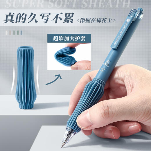 【黑科技减负笔！下单送笔芯！】 简约按动中性笔 学生用AS笔头刷题笔速干顺，黑科技AS笔头⚡速干不脏手，握感像棉花般柔软！学生刷题标配📚1盒5支还送20芯🔥抢到就是赚到！， 商品图2