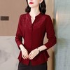 时尚高端刺绣长袖衬衫女士秋装新款收腰气质显瘦衬衣修身洋气上衣 商品缩略图3