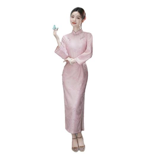 SKY 282220苏杭新中式长款长袖旗袍日常可穿旗袍 商品图4