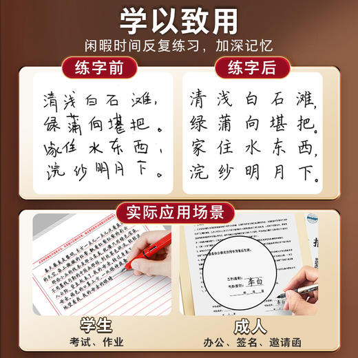 墨点楷书字帖练字成人荆霄鹏硬笔书法临摹练字帖大学生初学者入门基础教程正楷控笔训练钢笔练字本初中高中生笔画偏旁部首间架结构 商品图7