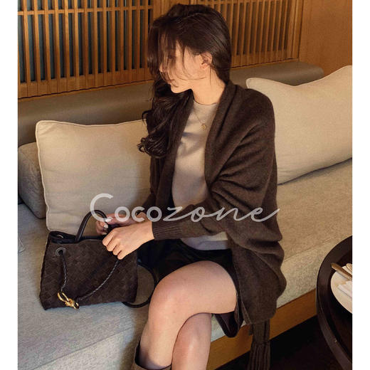 COCO ZONE 刘一一”悦人悦己“牦牛绒流苏毛针织开衫 CD2A1895 商品图2