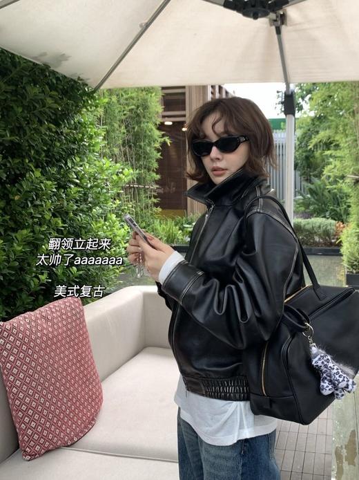 26年年初福利2~8折！韩国Dunst绵羊皮复古翻领皮夹克 商品图2