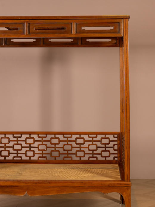 二十世纪	红木攒接十字海棠四柱架子床 商品图4