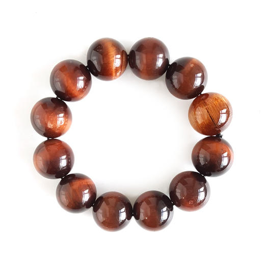 【天然正品】天然细腻约17-18MM木变石配极品发晶猫眼单珠手串17-18MM（皆取最大值）男性现售价：1480特价！040825TJ04 商品图0