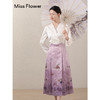 紫色缎面连衣裙春季新款女装新中式马面裙国风长裙 商品缩略图0