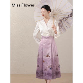 紫色缎面连衣裙春季新款女装新中式马面裙国风长裙