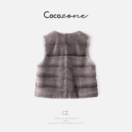 刘一一“紫金水貂”圆领绒感无袖马甲 CD2A2101 商品图1