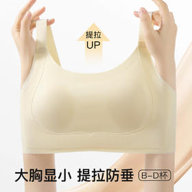 【隐形粉底肤】大胸显小全包兔耳杯内衣女上托防垂内搭无痕文胸轻舞夕颜