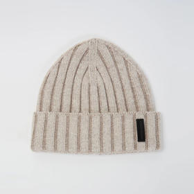 EMPORIO ARMANI 阿玛尼 男士徽标贴片羊毛针织帽 米色 EM003748 AF19897 M1179