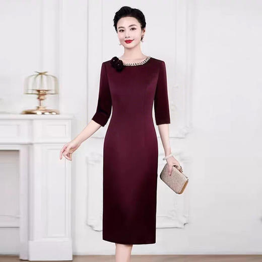 LHS C65婆婆婚宴装连衣裙旗袍婚礼 商品图1