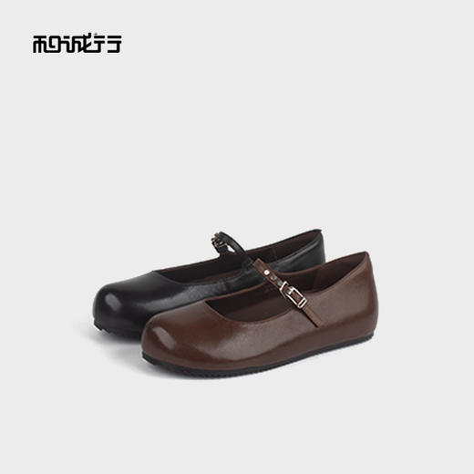 和诚行2025秋季新款圆头平底复古百搭时尚浅口休闲鞋1930103 商品图2