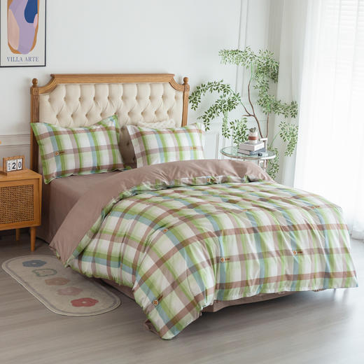 红蜻蜓 亲肤棉四件套-沁爽格韵 HQT-TJ8107  200*230cm 商品图2