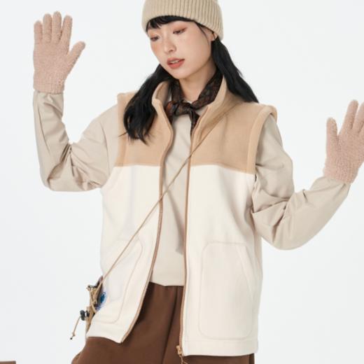 完型光暖绒绒摇粒绒拼接马甲男女款 商品图1